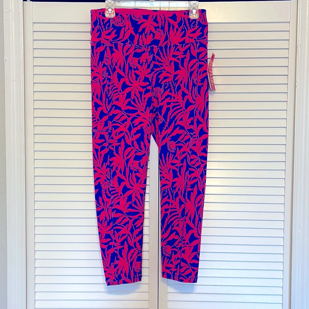 Lilly Pulitzer Weekender Luxletic leggings Pink Grenadine Flocking To Paradise